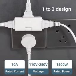 Pekos 3 in 1 EU Plug Rotatable Outlet Extender | Foldable Mini Slim Plug Converter | Adjustable 180 Degree Travel Adapter for Portable Multi-Device Charging | Compact EU Socket Converter (1 Pcs) image 4