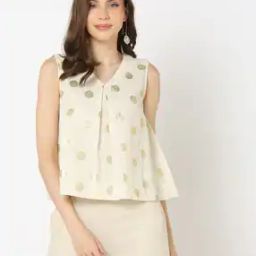 Polka-Dot V-Neck Boxy Fit Top-13