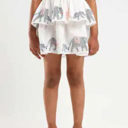 Girls Micro Print Tiered Skirt-picture-35