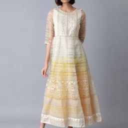 Striped Embellished Fit & Flare Dress-image-26