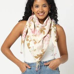 Floral Printed Scarf with Tassel Details-image-43