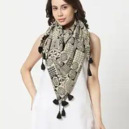 Printed Stole with Tassel Details-47