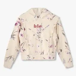 Girls Floral Print Relaxed Fit Hoodie-image-85