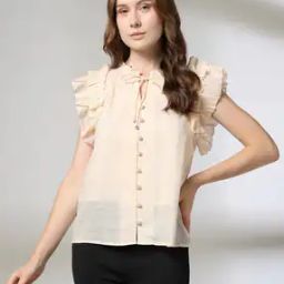 Women Ruffled Relaxed Fit Top with Camisole-image-31
