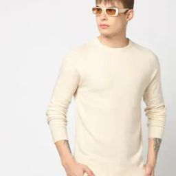 Men Ribbed Regular Fit Crew-Neck T-Shirt-image-80