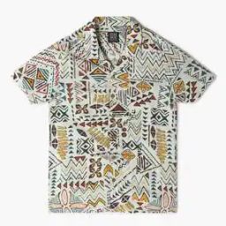 Boys Aztec Print Resort Fit Shirt-43