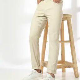 Men Flat-Front Slim Fit Trousers-picture-10