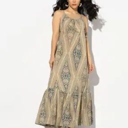 Kalamkari Printed Tiered Hem Dress-image-51