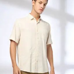 Men Crinkled Smart Fit Shirt with Patch Pocket-24