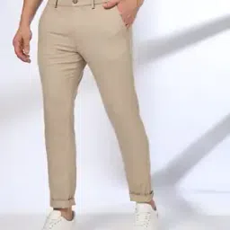 Men Benetton Striped Pull-On Cropped Fit Chinos-image-14