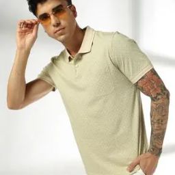 Men Geometric Print Slim Fit Polo T-Shirt-image-81
