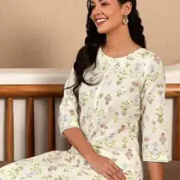 Floral Print Straight Kurta & Pants Set-picture-39