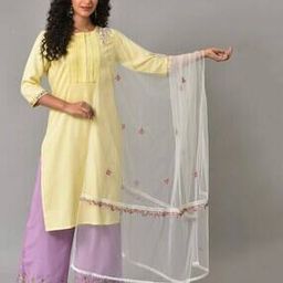 Women Floral Embroidered Dupatta with Lace Border-picture-25