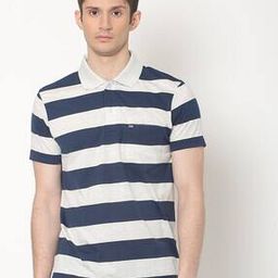 Striped Polo T-shirt with Patch Pocket-image-70
