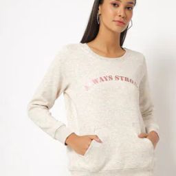 Heathered Typographic Print Crew-Neck Sweatshirt-image-49