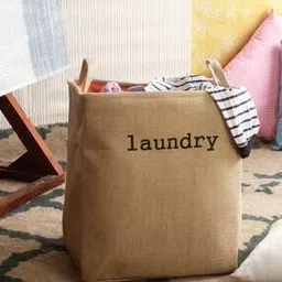 Typographic Print Foldable Laundry Bag-image-79