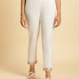 Women Slim Fit Pants with Embroidered Hem-picture-22