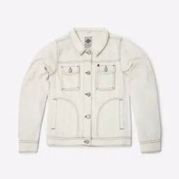 Panelled Biker Jacket with Buttoned Flap Pockets-picture-30