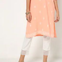 Flat-Front Pants with Lace Accent-picture-23