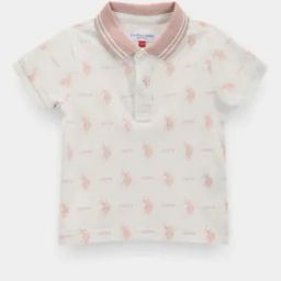 Boys Logo Print Regular Fit Polo T-Shirt-image-98