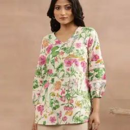 Women Floral Print Relaxed Fit Pure Cotton Top-picture-13
