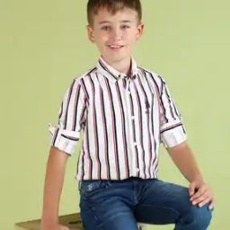 Boys Striped Regular Fit Shirt-image-77