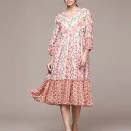 Women Paisley Print Fit & Flare Dress-image-63