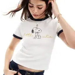 Women Snoopy Licence Graphic Print Baby T-Shirt-image-98