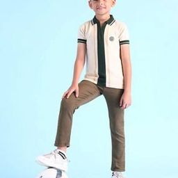 Boys Colourblock Regular Fit Polo T-Shirt-image-43