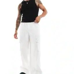 Super Baggy Cargo Trousers with Panel Details-image-68