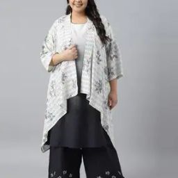 Ombre-Dyed A-Line Kurta & Parallel Pants Set with Printed Gilet-11