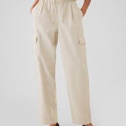 Solid Tapered Fit Cargo Pants with Drawstrings-image-12