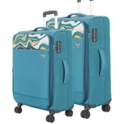 Pack of 2 Men Soft Body Trolley Bags with Number Lock-image-43