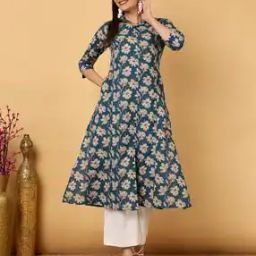 Floral Print Rayon A-Line Kurta-44