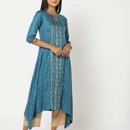 Foil Print A-Line Dress-picture-25