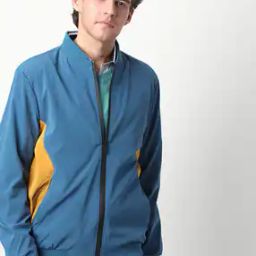 Colourblock Zip-Front Bomber Jacket-image-9