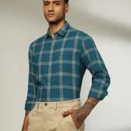 Men Checked Slim Fit Shirt-image-56