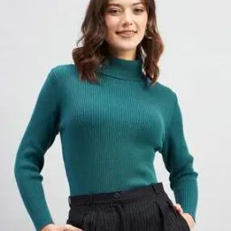 Women Ribbed Pullover with Full Sleeves-image-44