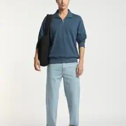 Solid Half-Zip High-Neck Sweatshirt-image-72