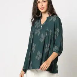 Women Leaf Print Regular Fit Tunic-picture-21