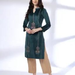 Women Embroidered Straight Kurta-image-27