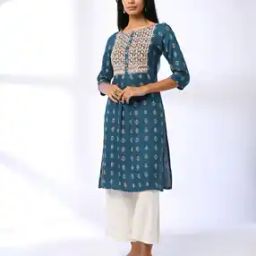 Women Leaf Print Straight Kurta-picture-38