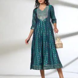 Women Geometric Print Fit & Flare Dress-image-61