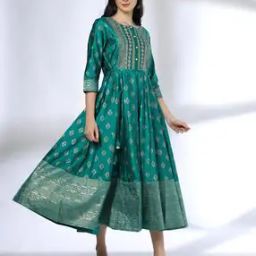 Women Foil Print Fit & Flare Dress-50