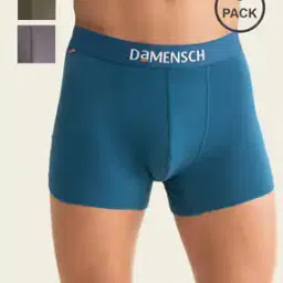 Pack of 3 Trunks with Brand Print Waistband-image-34