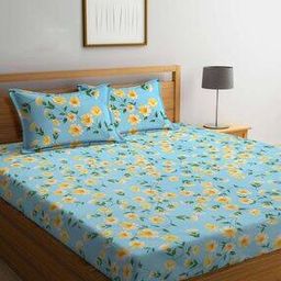 Floral Print Double Bedsheet with Pillow Covers-image-96