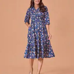 Women Floral Print Fit & Flare Dress-image-52