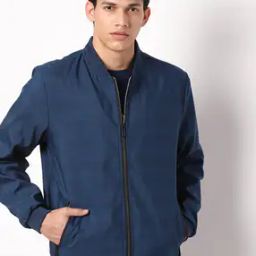 Checked Bomber Jacket with Zip Pockets-picture-28