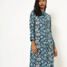Floral Print Shrug with Band Collar-14