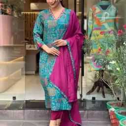 Women Embroidery Straight Kurta Set-image-99